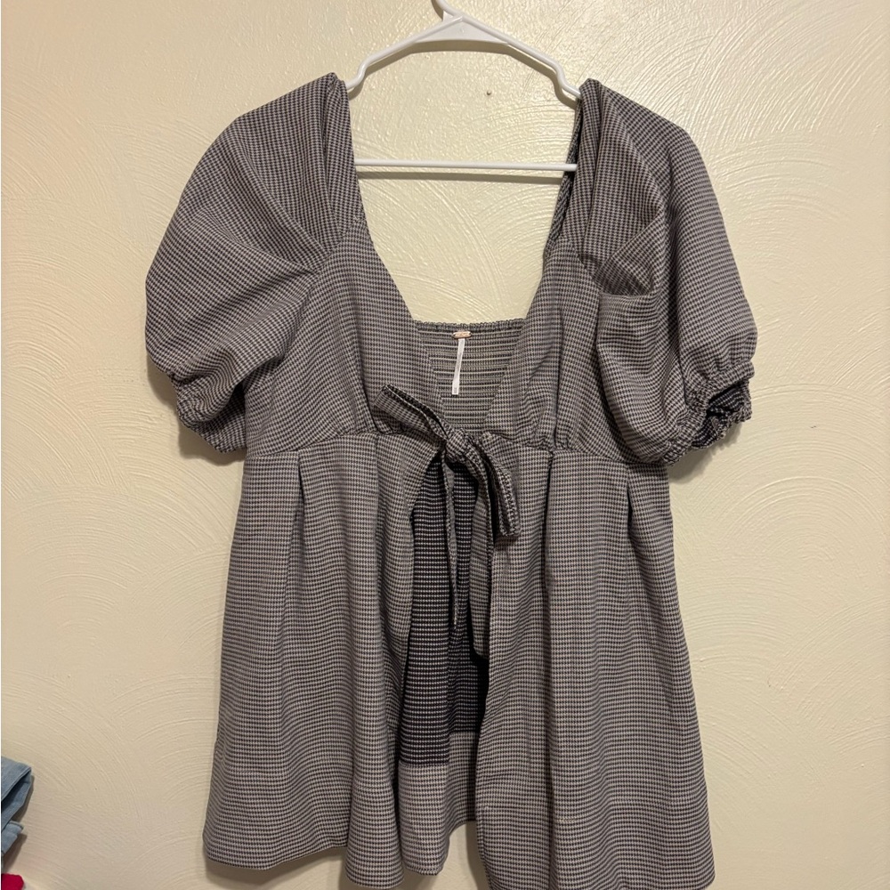 Free People Black and White Blouse